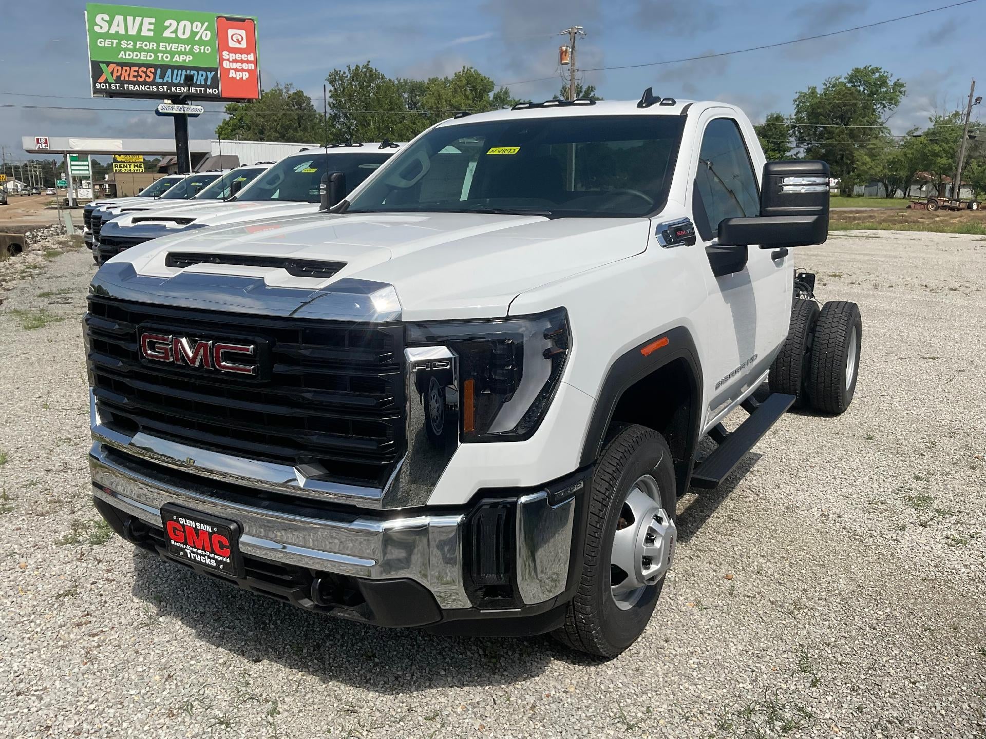 2026 GMC Sierra 3500 HD Chassis Cab Pro in Summit White — front three-quarter view