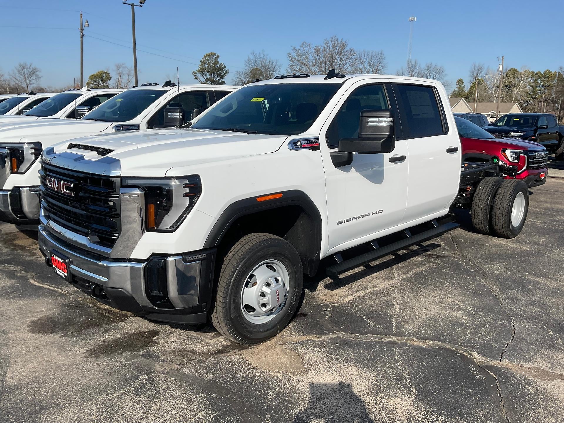 2026 GMC Sierra 3500 HD Chassis Cab Pro in Summit White — front three-quarter view