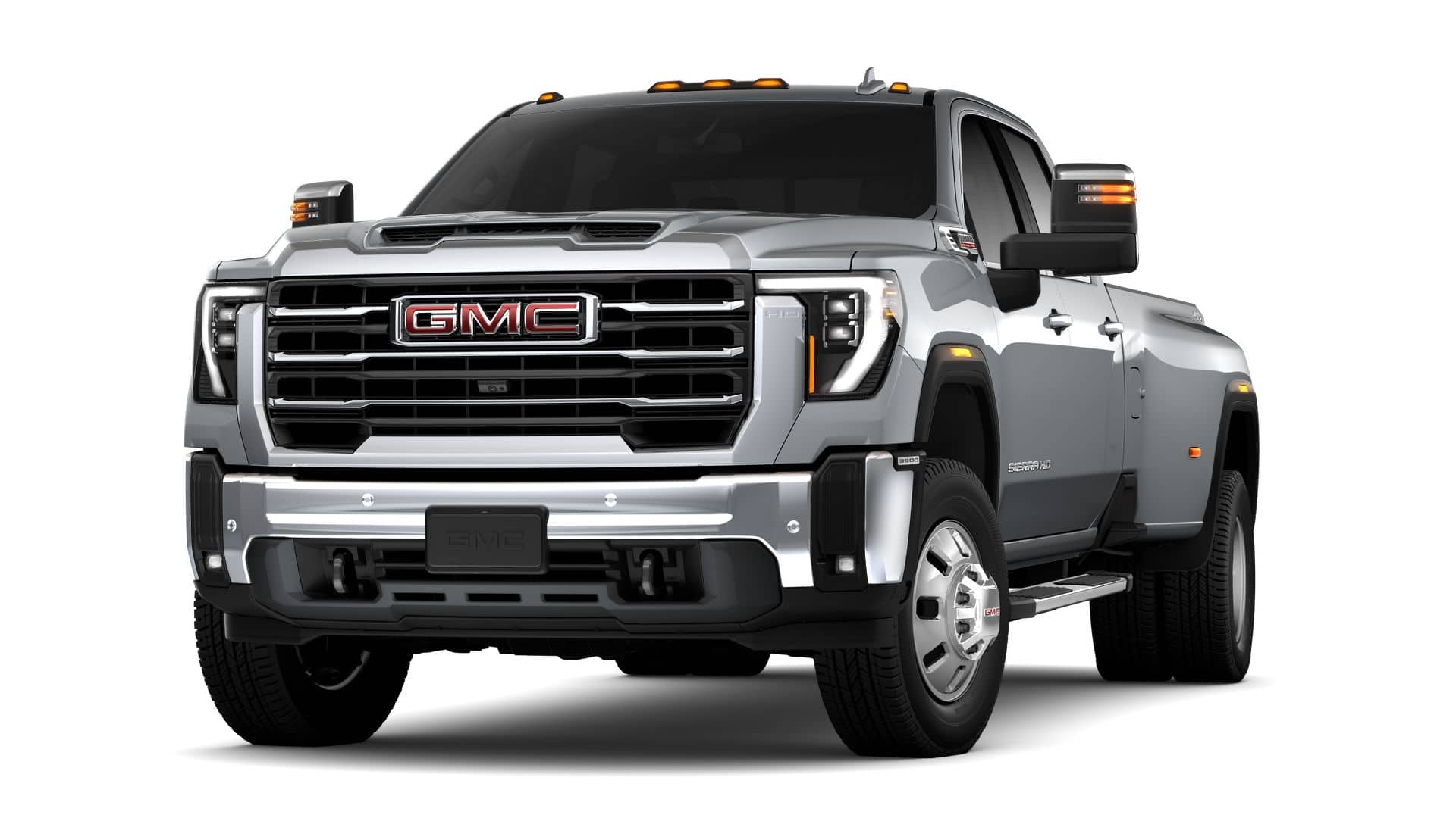 2026 GMC Sierra 3500 HD SLT DRW in Sterling Metallic — front three-quarter view