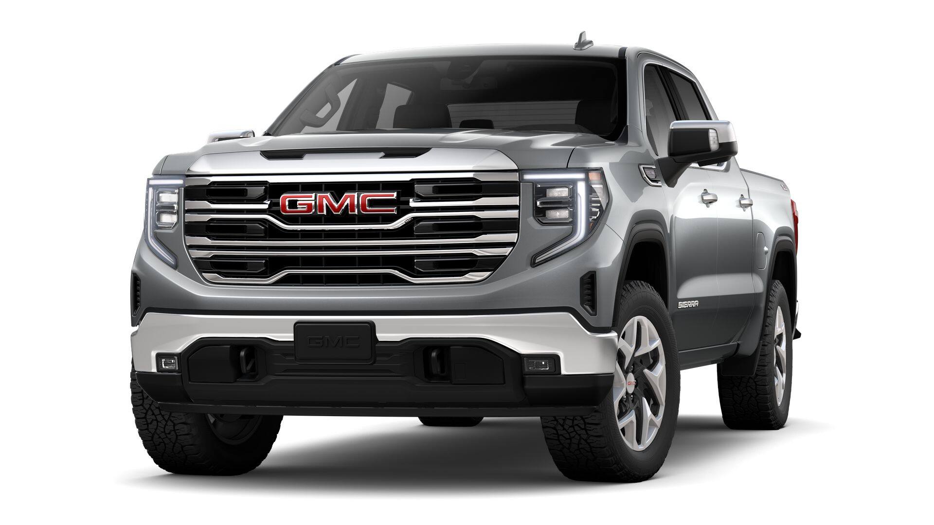 2026 GMC Sierra 1500 SLT in Sterling Metallic — front three-quarter view
